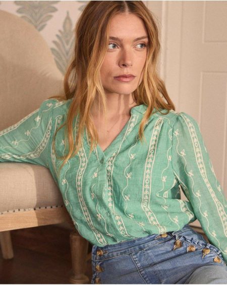 Amara Flowers Blouse Women Polín Et Moi Mint Blouses And Shirts