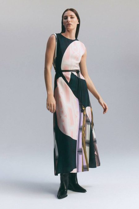 Amelia Graham Soft Tailored Printed Full Midaxi Dress Women Multi Maxi Dresses Karen Millen