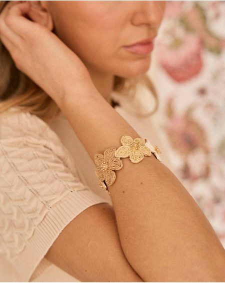 Amethyst Flower Bracelet Jewelry Beige Polín Et Moi Women