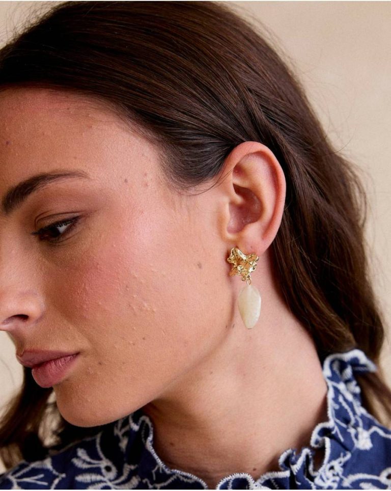 Amiens White Stone Earring Polín Et Moi Jewelry Women White - Image 2