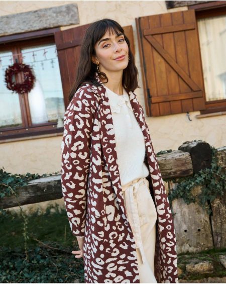 Animal Coat Print Nere Women Brown Polín Et Moi Tops