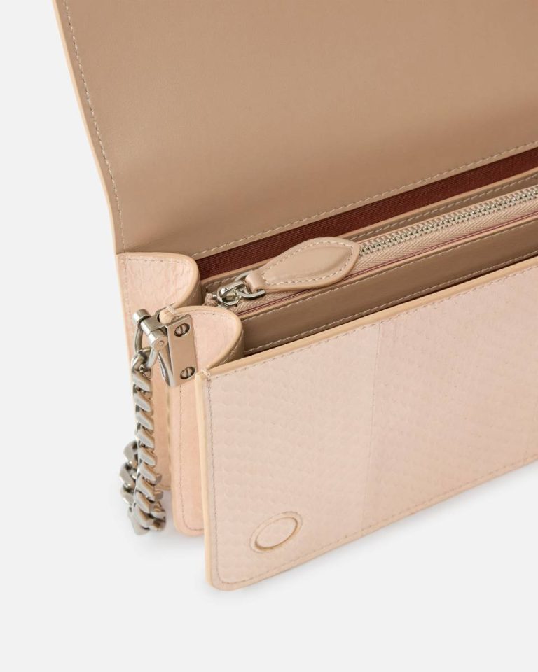 Beige Pink Past-Old Silver Crossbody Bags Pinko Galleria Mini Love Bag Crossbody Bag In Shiny Reptile Skin - Image 4