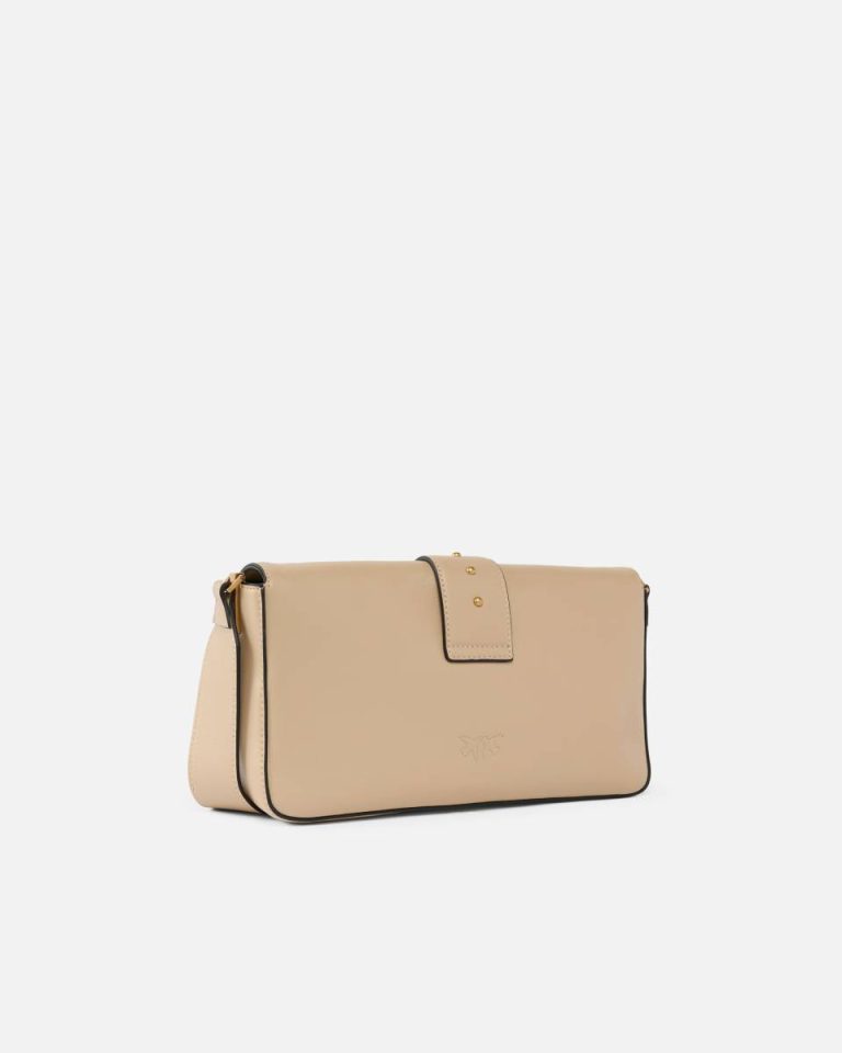 Beige-Smoke Grey-Antique Gold Shoulder Bags Pinko Soft Leather Love Bag Large Shoulder Bag - Image 2