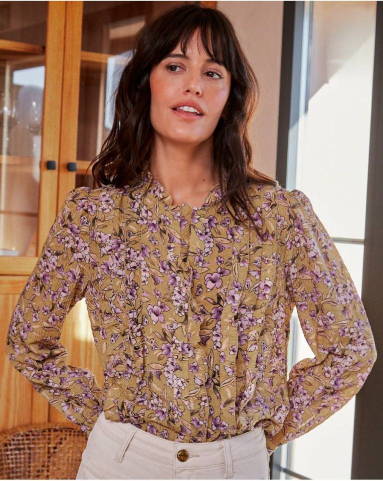 Beige Tops Polín Et Moi Women Berenice Ruffled S Blouse - Image 2