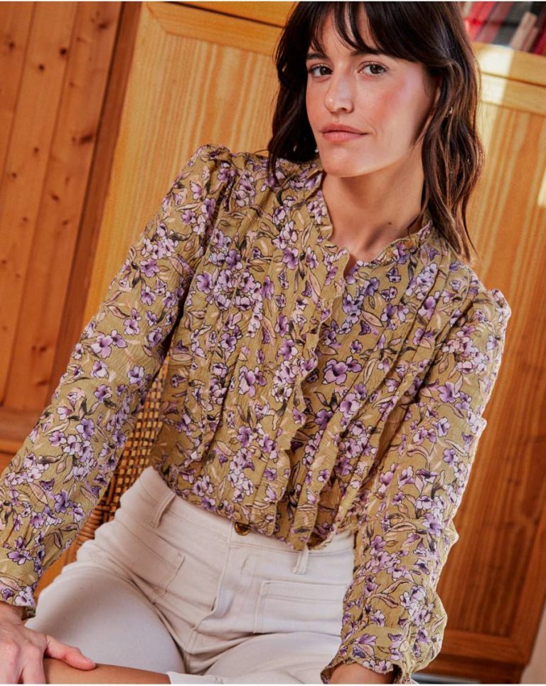 Beige Tops Polín Et Moi Women Berenice Ruffled S Blouse - Image 4