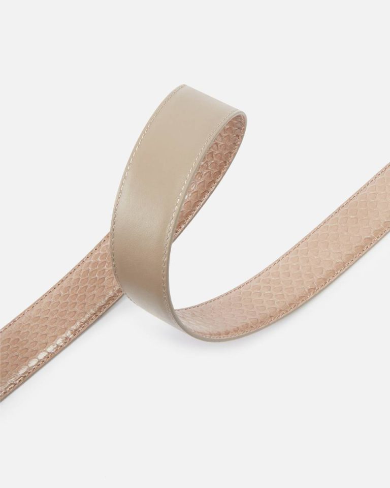 Belts Pinko Galleria 3-Cm Belt In Glossy Python Skin Lit Ash-Old Silver - Image 4