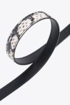 Belts White/Black-Light Gold Pinko Galleria Thin 2Cm Reptile-Print Belt With Love Birds Buckle - Image 4