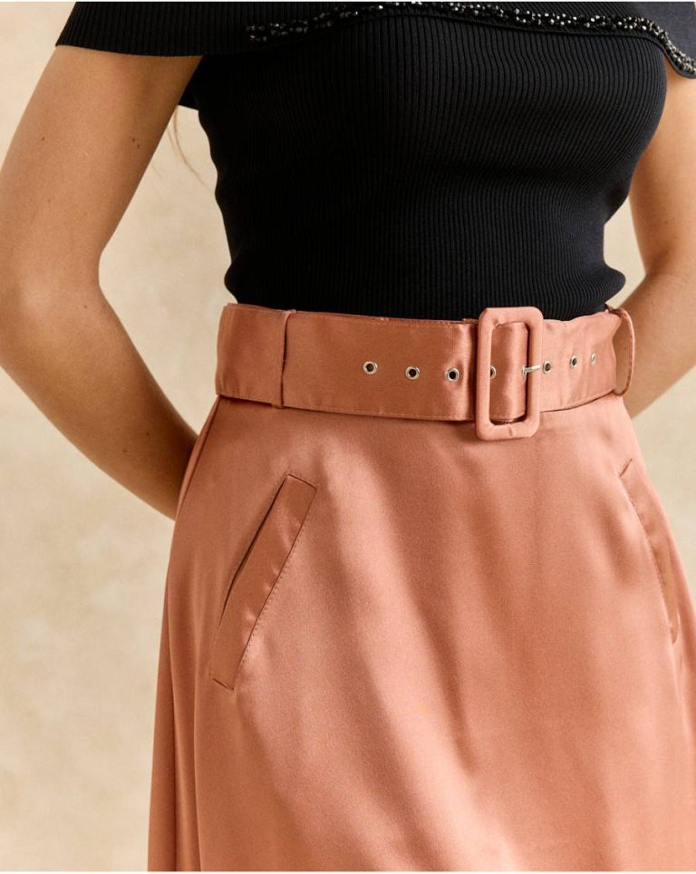 Bibi Belt Skirt Salmon Polín Et Moi Women Bottoms - Image 2