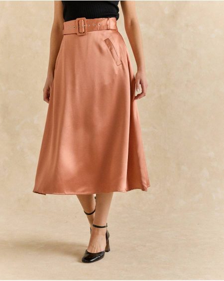 Bibi Belt Skirt Salmon Polín Et Moi Women Bottoms