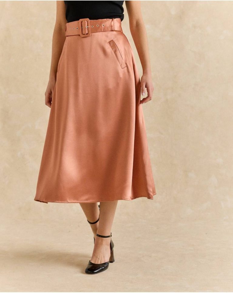 Bibi Belt Skirt Salmon Polín Et Moi Women Bottoms