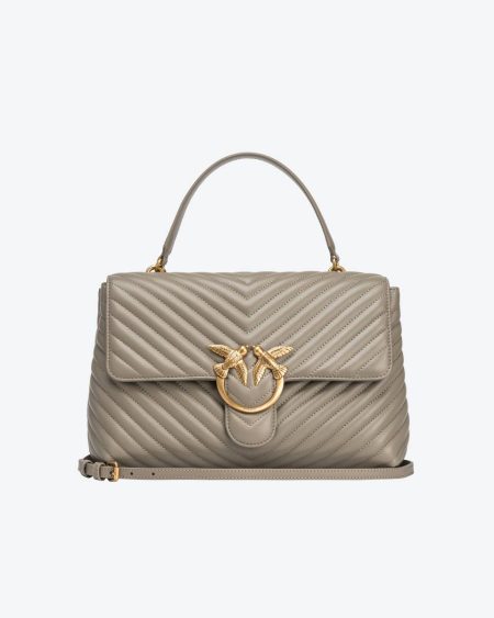 Big Lady Love Bag Puff Chevron Pinko Crossbody Bags Walnut-Antique Gold