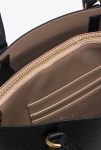 Black-Antique Gold Tumbled Leather Shopper Bag Shopping Bags Pinko - Image 5