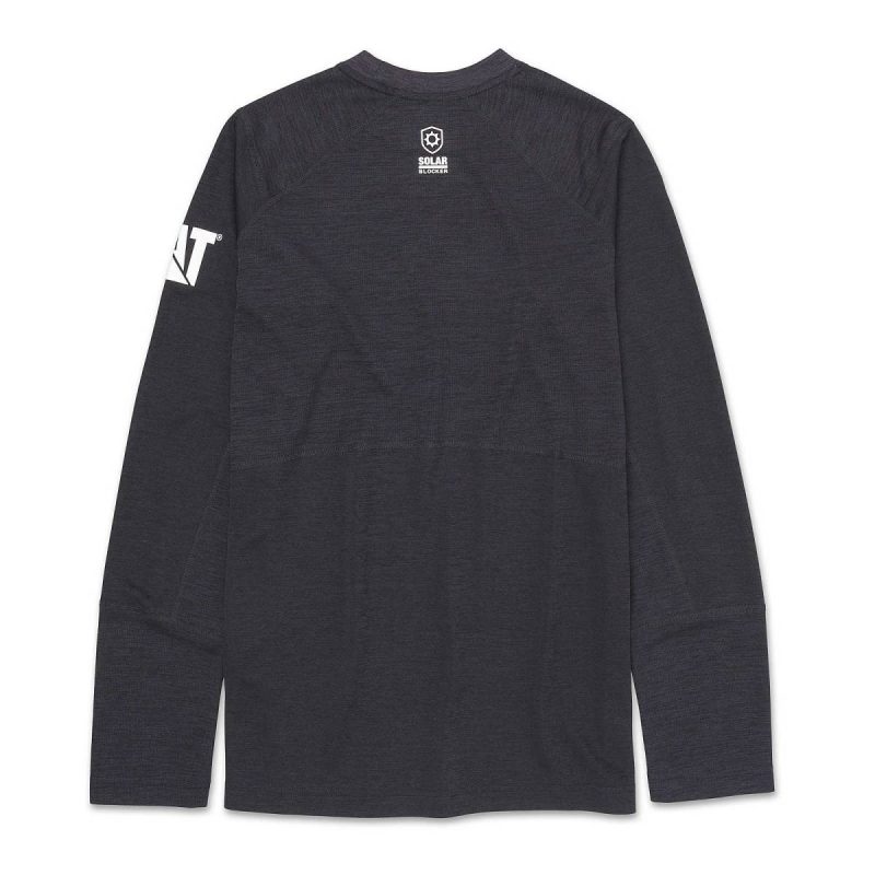 Black Heather Women's Cooling Long Sleeve Tee Women Cat Tops & Outerwear - Image 2