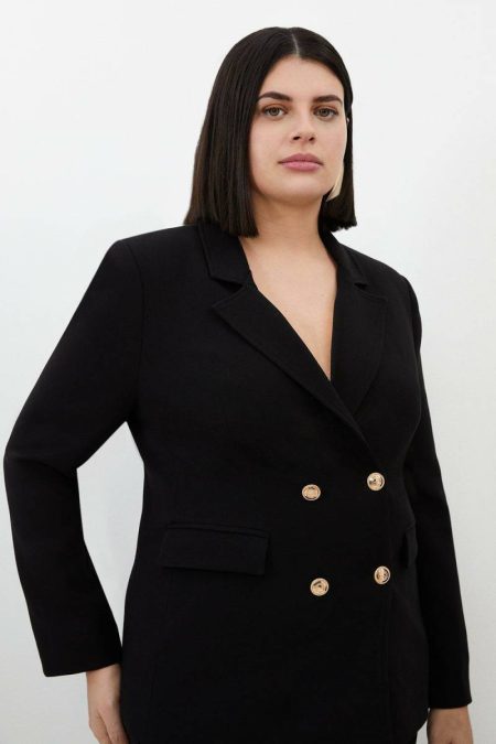 Black Karen Millen Suits Plus Size Compact Suit Set Women