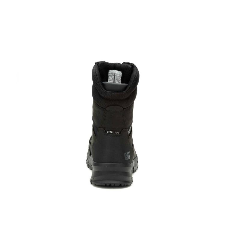 Black Men Cat Boots Men's Accomplice X 8" Waterproof Steel Toe Work Boot - Image 5