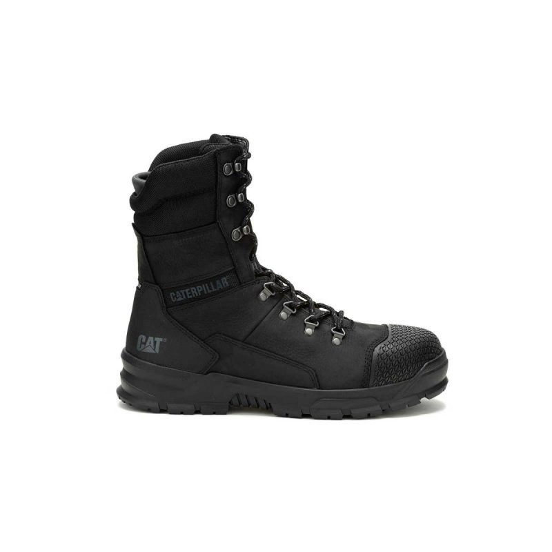 Black Men Cat Boots Men's Accomplice X 8" Waterproof Steel Toe Work Boot