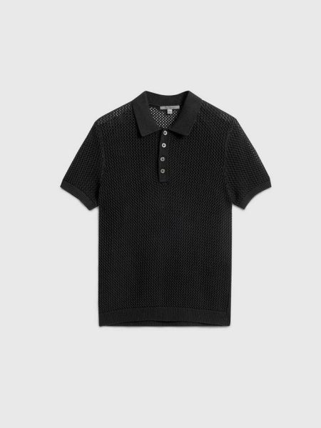 Black Sweaters Men John Varvatos Tapia Polo