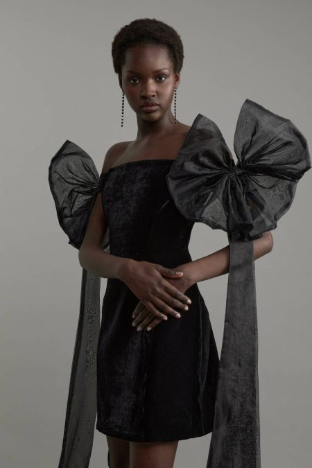 Black Tall Black Corset Off The Shoulder With Ruffled Sleeves Mini Dress Karen Millen Women Tailoring