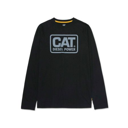 Black Tops & Outerwear Men Men's Cat Diesel Power Long Sleeve Tee
