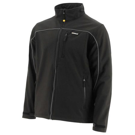 Black Waterproof Men Cat Men's Soft Shell Jacket