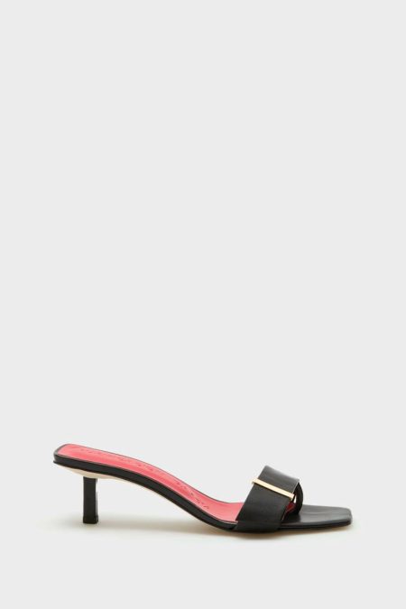Black Women Evening Purificacion Garci Obi Leather 45 Sandals