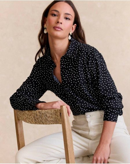 Blouses And Shirts Pareli Dots Shirt Women Polín Et Moi Black