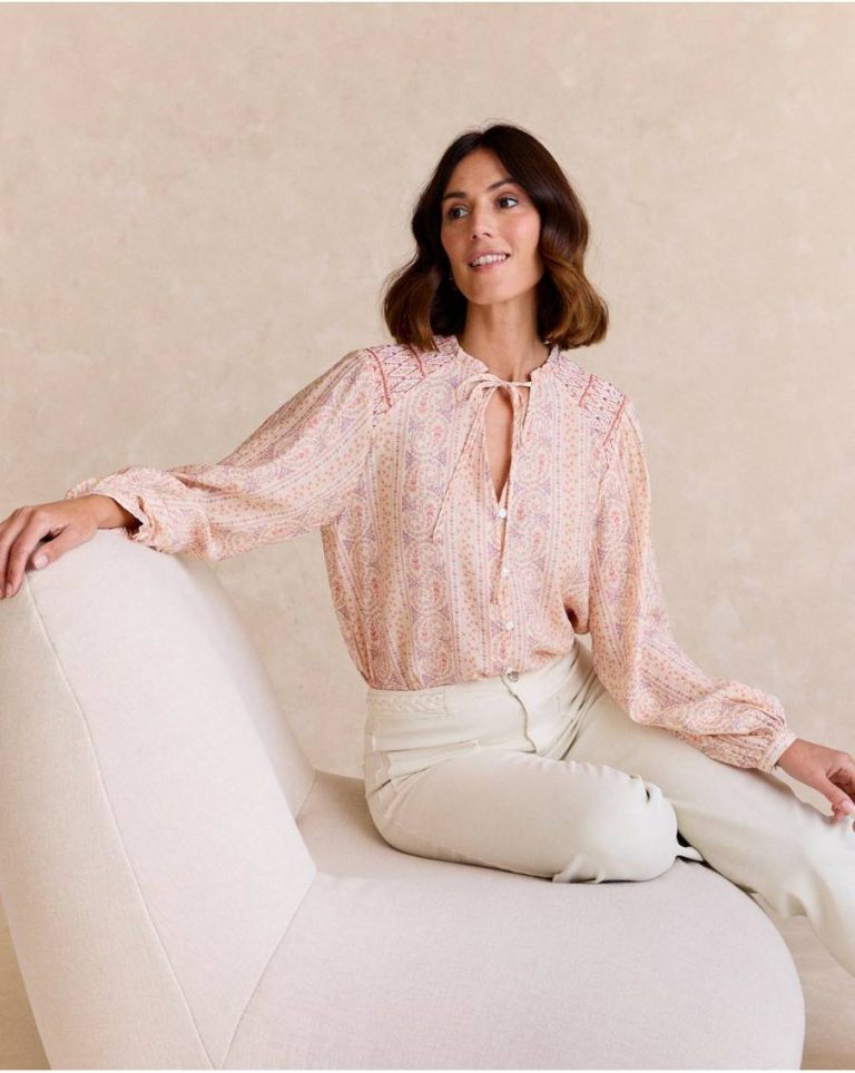 Blouses And Shirts Polín Et Moi Salmon Caroli Detail Shirt Women - Image 3