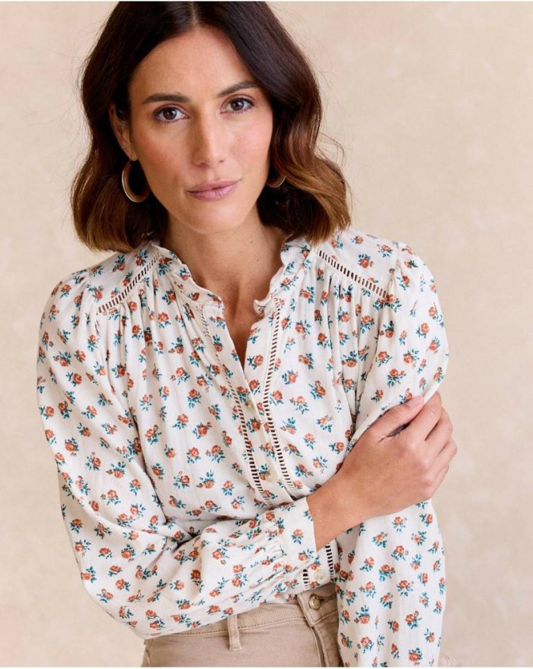 Blouses And Shirts Raw Ecru Flower Shirt Women Polín Et Moi - Image 2