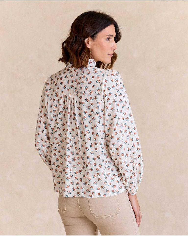 Blouses And Shirts Raw Ecru Flower Shirt Women Polín Et Moi - Image 5