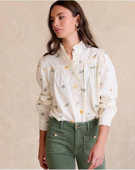 Blouses And Shirts Raw Polín Et Moi Women Sabrina Embroidered Shirt