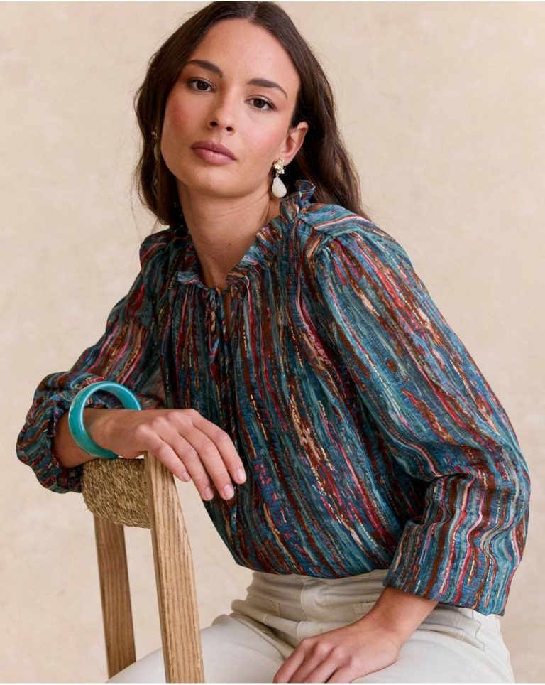 Blouses And Shirts Women Green Forest Polín Et Moi Veronica Ruffle Blouse - Image 4