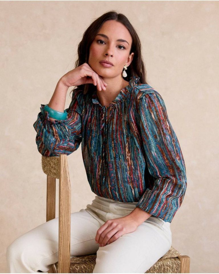 Blouses And Shirts Women Green Forest Polín Et Moi Veronica Ruffle Blouse - Image 5