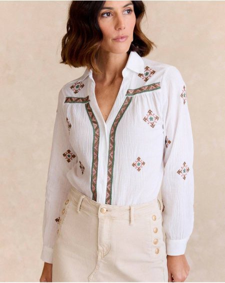 Blouses And Shirts Women Pandora Ethnic Shirt Polín Et Moi White