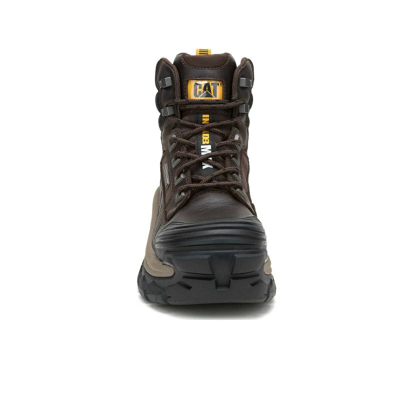Boots Cat Coffee Bean Men's Invader Max Waterproof Composite Toe Work Boot Men - Image 3