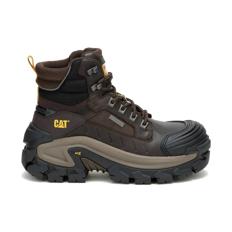 Boots Cat Coffee Bean Men's Invader Max Waterproof Composite Toe Work Boot Men