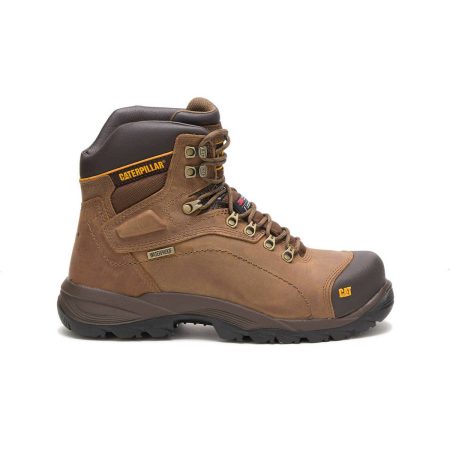 Boots Cat Men's Diagnostic Hi Waterproof Thinsulate™ Steel Toe Work Boot Men Dark Beige