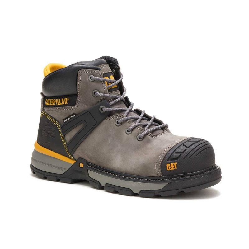 Boots Men Cat Pewter Men's Excavator Superlite Waterproof Carbon Composite Toe Work Boot - Image 3