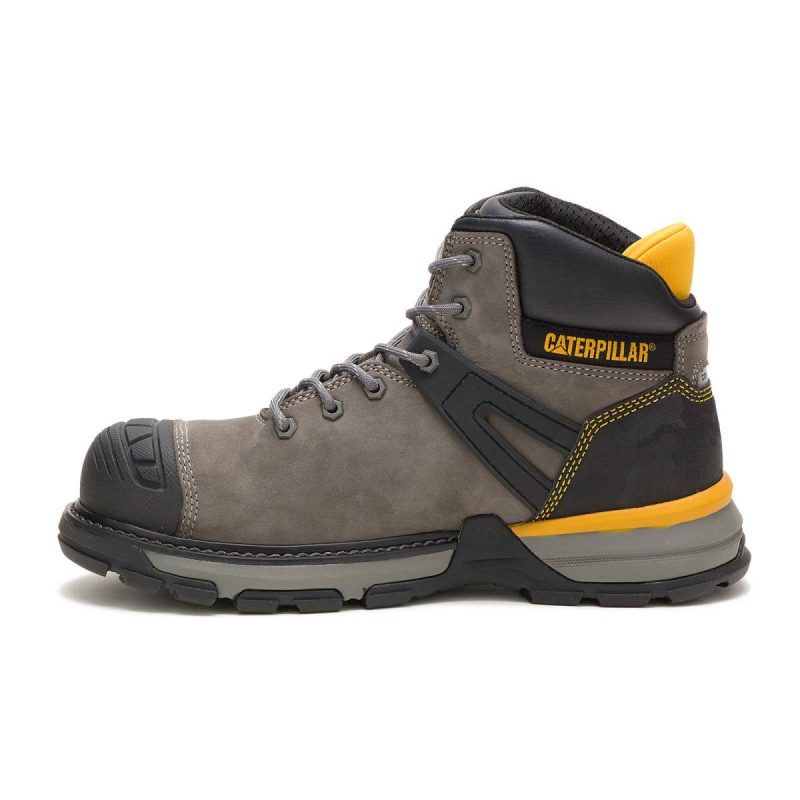 Boots Men Cat Pewter Men's Excavator Superlite Waterproof Carbon Composite Toe Work Boot - Image 4