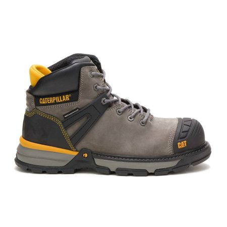 Boots Men Cat Pewter Men's Excavator Superlite Waterproof Carbon Composite Toe Work Boot