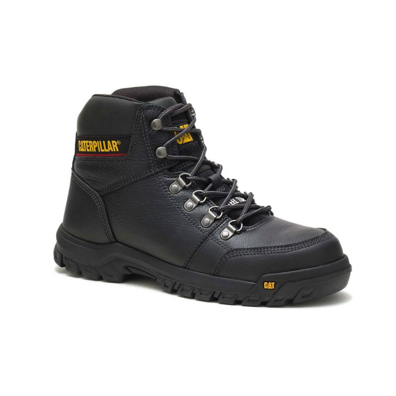 Boots Men's Outline Steel Toe Work Boot Black Cat Men - Image 2