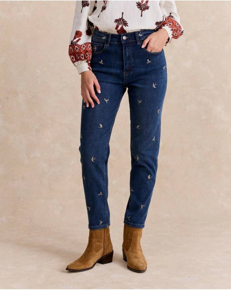 Bottoms Polín Et Moi Denim Swallows Pants Denim Women - Image 3