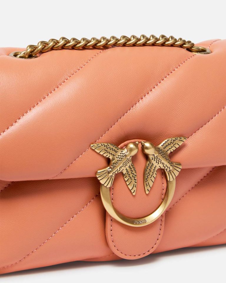 Brandy Orange-Antique Gold Mini Love Bag Puff Maxi Quilt Pinko Shoulder Bags - Image 3