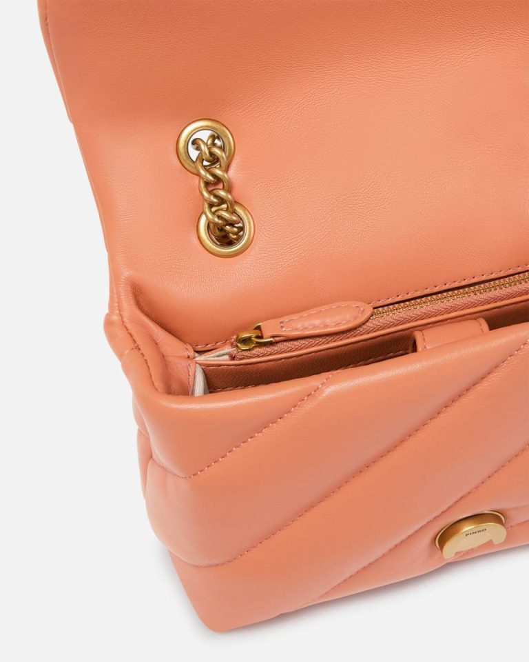 Brandy Orange-Antique Gold Mini Love Bag Puff Maxi Quilt Pinko Shoulder Bags - Image 4