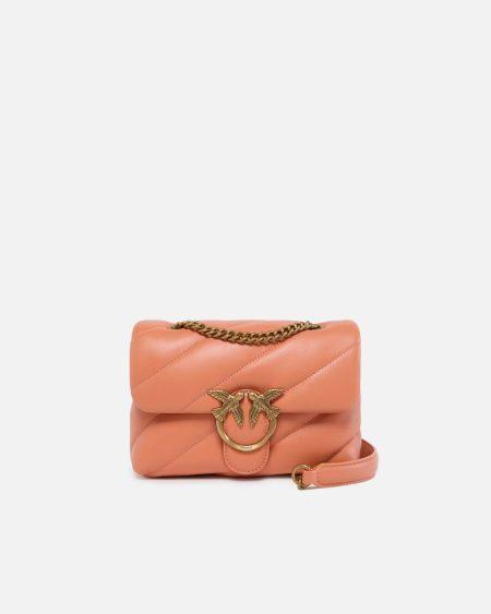Brandy Orange-Antique Gold Mini Love Bag Puff Maxi Quilt Pinko Shoulder Bags