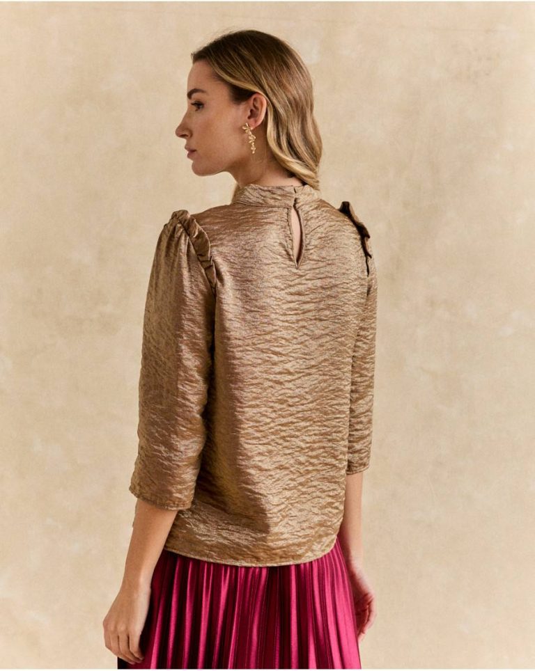 Bronze Aliema Metallic Blouse Tops Polín Et Moi Women - Image 5
