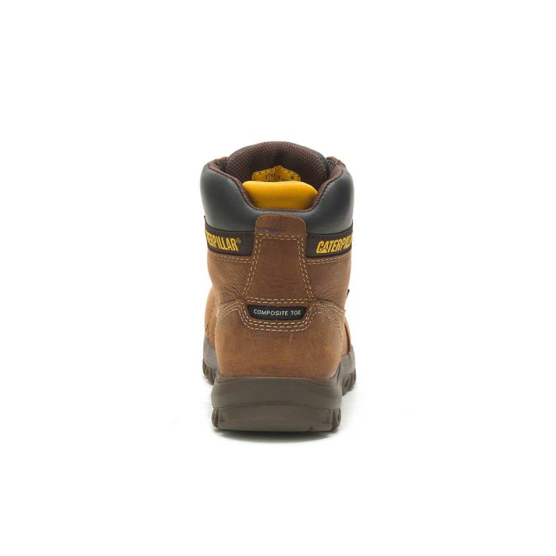 Brown Boots Cat Women Women's Resorption Waterproof Composite Toe Work Boot - Image 4