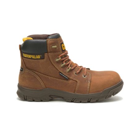 Brown Boots Cat Women Women's Resorption Waterproof Composite Toe Work Boot