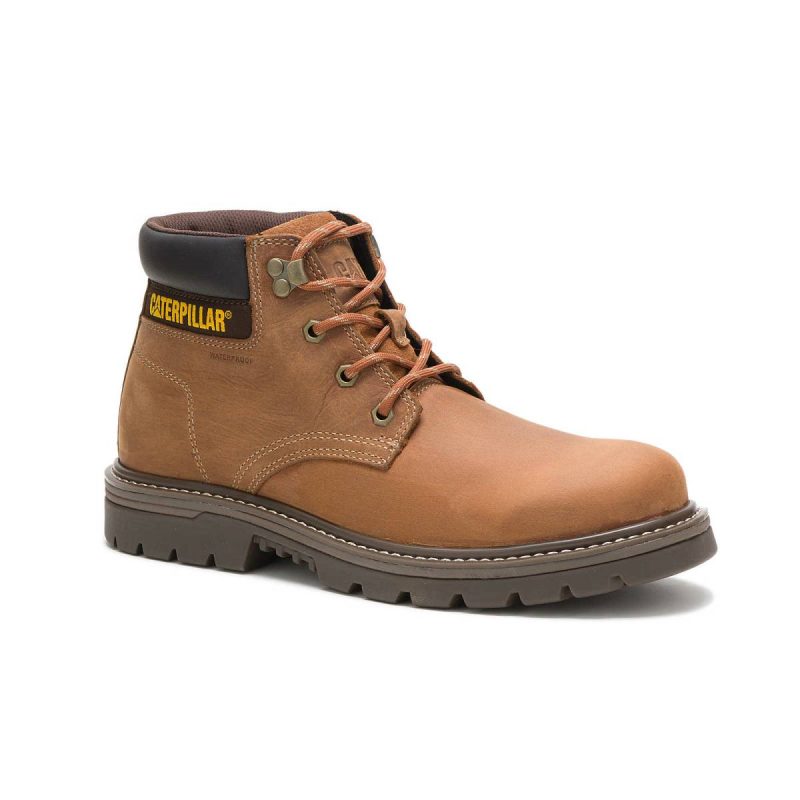 Brown Cat Boots Men Men's Outbase Waterproof Work Boot - Image 2