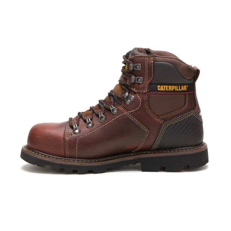 Brown Men Boots Men's Alaska 2.0 Steel Toe Work Boot Cat - Image 3