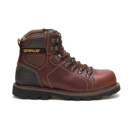 Brown Men Boots Men's Alaska 2.0 Steel Toe Work Boot Cat